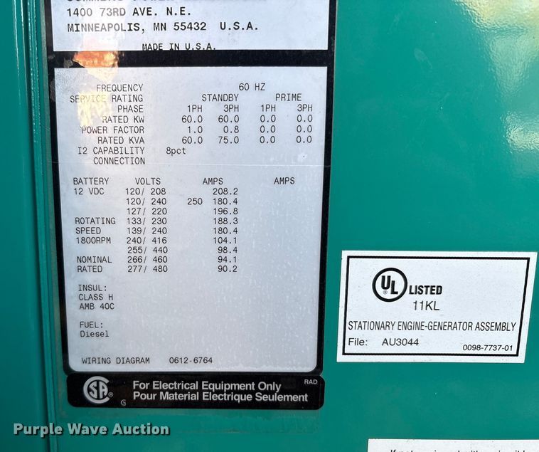 image for item EC8128 2004 Cummins Power Generation DGCB-5937289 generator