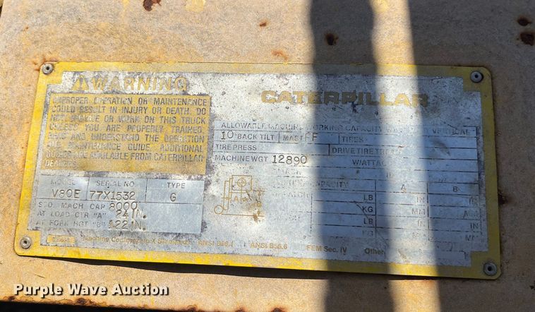 image for item ED2305 Caterpillar V80E forklift