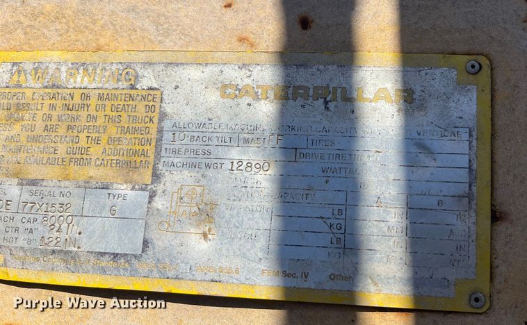 image for item ED2305 Caterpillar V80E forklift