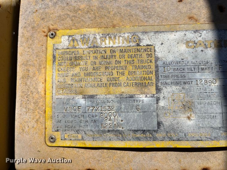 image for item ED2305 Caterpillar V80E forklift