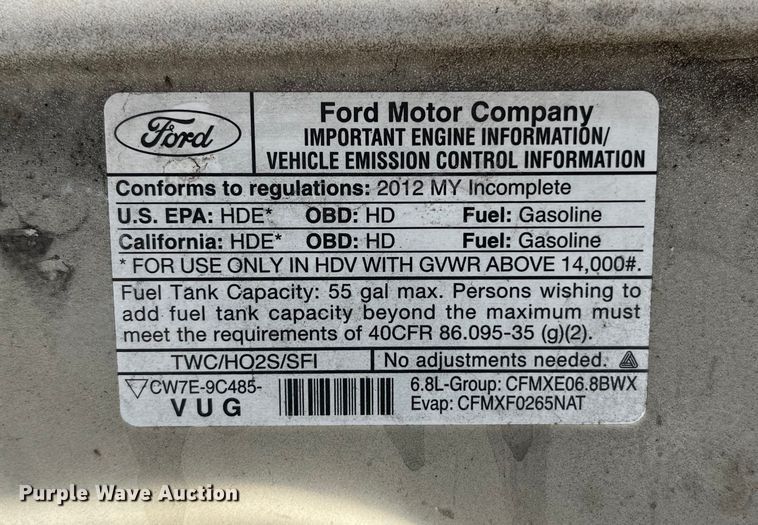 image for item ED2306 2012 Ford E450 box truck