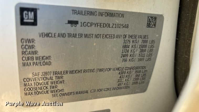 image for item ED2316 2020 Chevrolet Silverado 1500 LT Crew Cab pickup truck