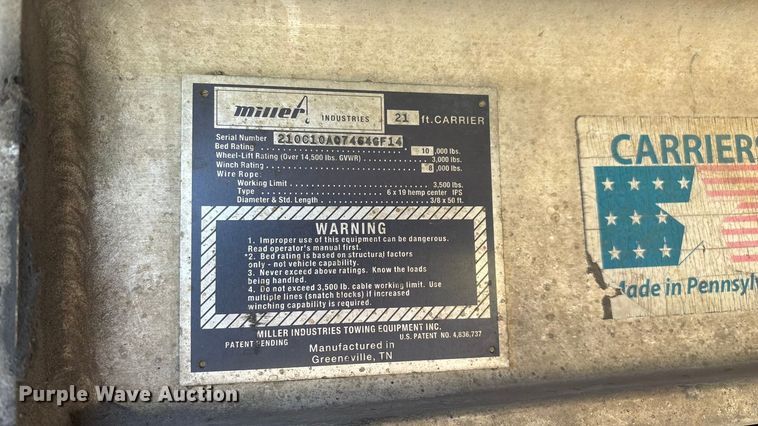 image for item ED2335 2015 Peterbilt 337 rollback truck