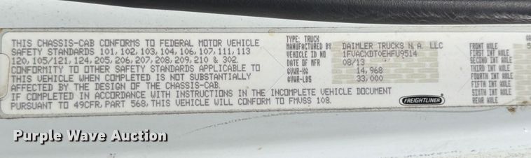 image for item ED5986 2014 Freightliner Business Class M2 prisoner transport bus