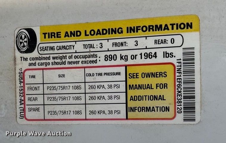 image for item EE4211 2012 Ford F150 pickup truck