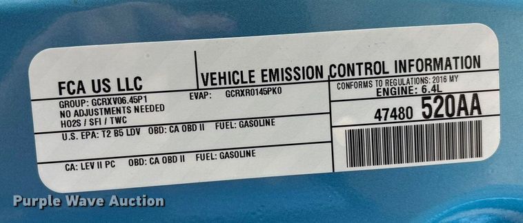 image for item EE4213 2016 Dodge Challenger Scat Pak 