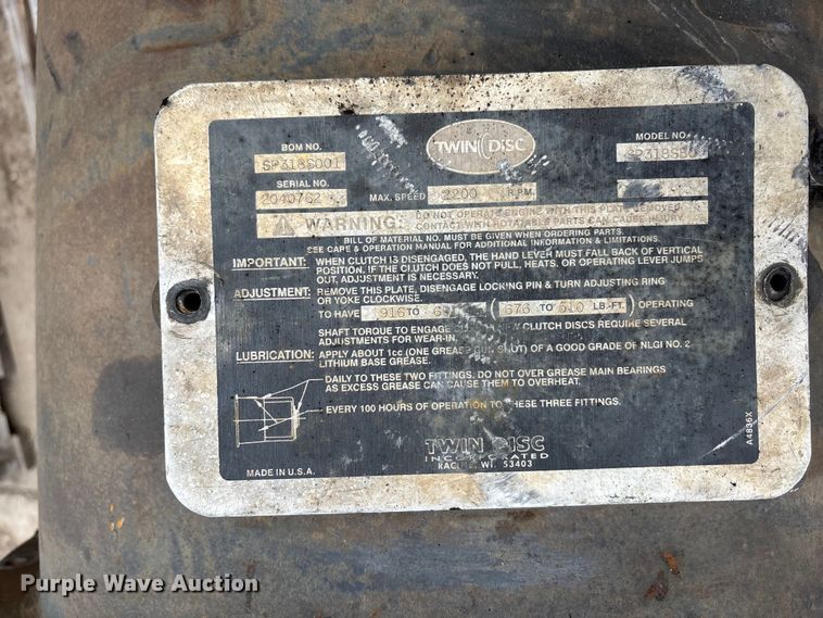 image for item EE4295 (2) Twin Disc SP318SB0 PTOs