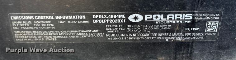 image for item EF6151 2013 Polaris Ranger 500 utility vehicle