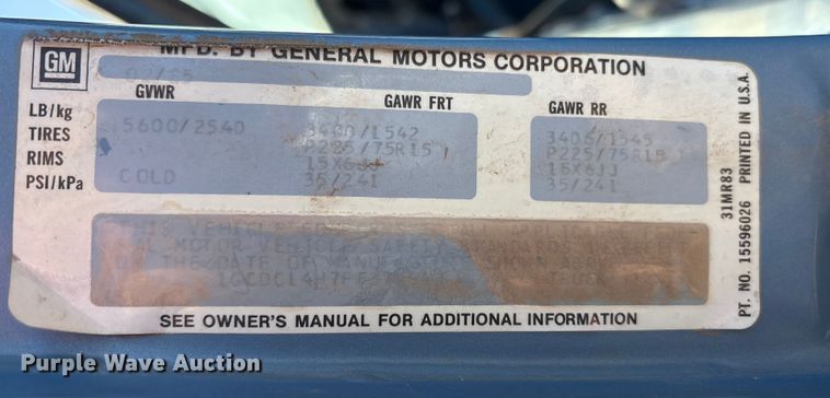 image for item EF6173 1985 Chevrolet C10 pickup truck