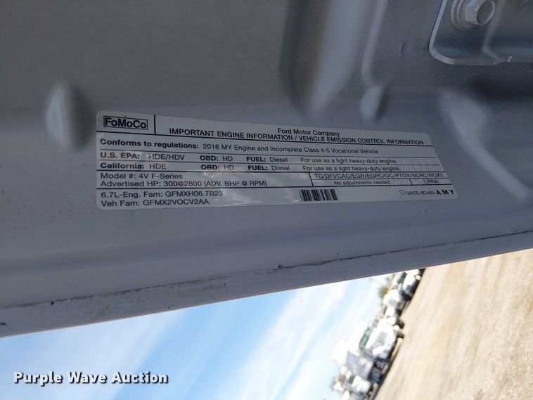 image for item EG1695 2016 Ford F450 Super Duty XL utility / service truck