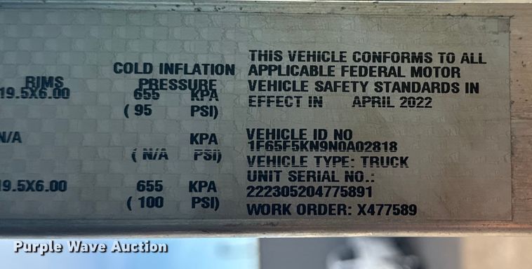 image for item EG1735 2022 Ford Utilimaster delivery truck