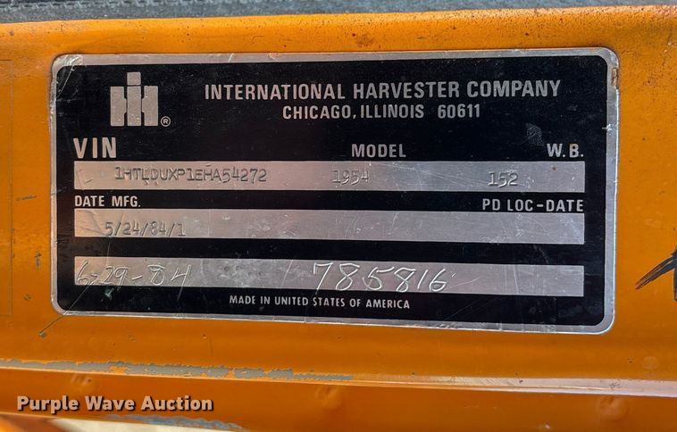 image for item EJ7705 1984 International 1954 dump truck