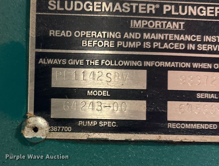 image for item EM6156 Wastecorp PE1142S8V sludge pump