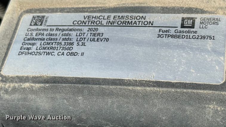 image for item EM8476 2020 GMC Sierra 1500 Crew Cab pickup truck