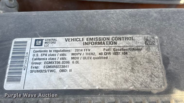 image for item EM8477 2014 Chevrolet Silverado 2500HD Crew Cab utility bed pickup truck