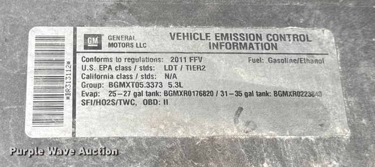 image for item EN0638 2011 Chevrolet Tahoe Police SUV