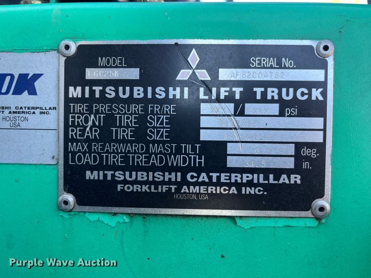 image for item EN5715 2001 Mitsubishi FGC25K forklift