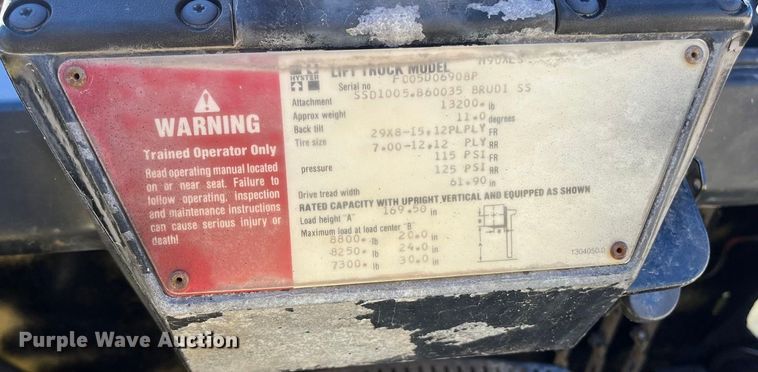 image for item EN5716 Hyster H90XLS forklift