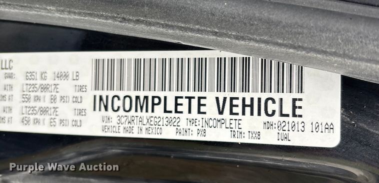 image for item EN5747 2014 RAM 3500 flatbed pickup truck