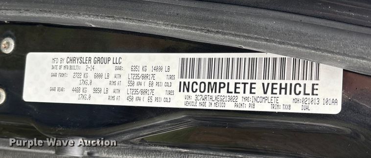 image for item EN5747 2014 RAM 3500 flatbed pickup truck