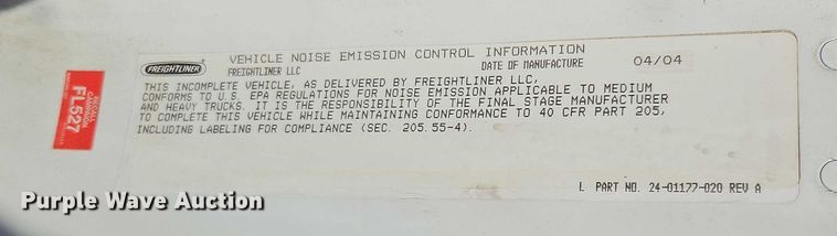 image for item EO4789 2005 Freightliner Business Class M2 box truck