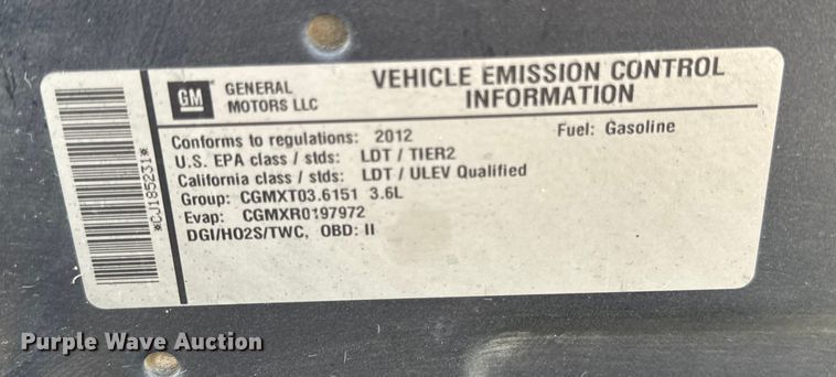 image for item ER0254 2012 Chevrolet Traverse SUV