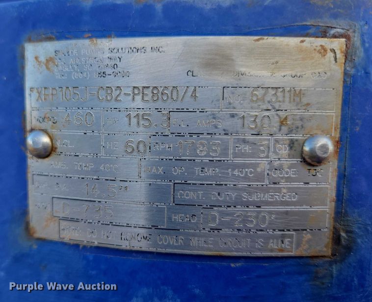 image for item ES2536 Sulzer XFP105J-CB2-PE860/4 pump