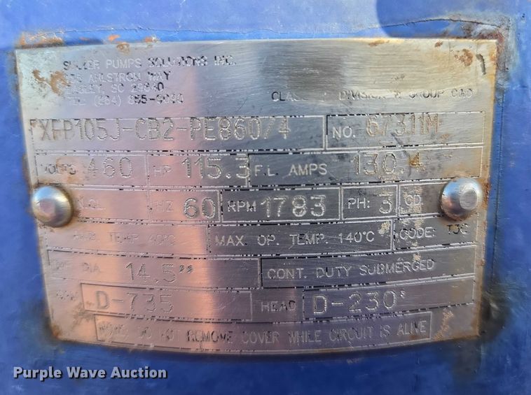 image for item ES2536 Sulzer XFP105J-CB2-PE860/4 pump