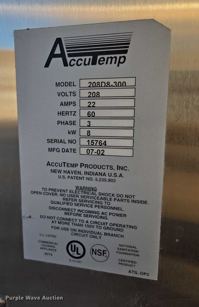 image for item ES2542 (3) Accutemp 208D8-300 Steam'N'Hold steamers