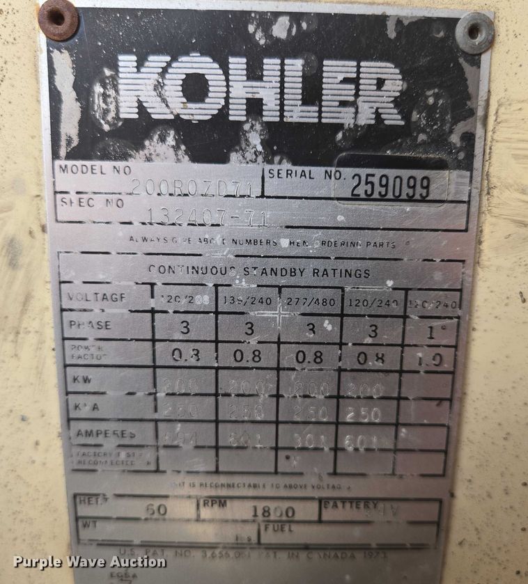 image for item ES2544 Kohler Power Systems 300 generator