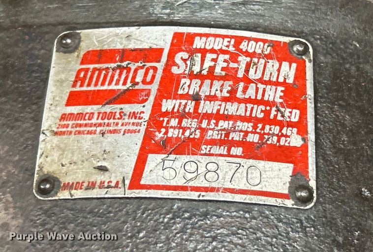 image for item ET6630 Ammco 4000 brake lathe