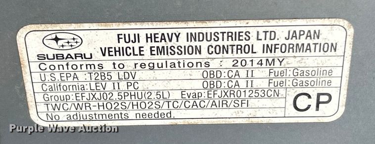 image for item ET6640 2014 Subaru Impreza 