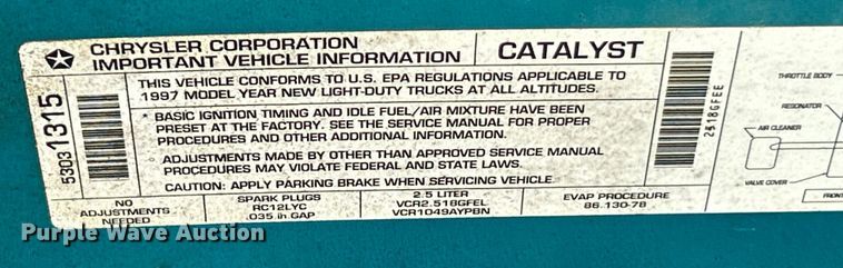 image for item ET6655 1997 Jeep Wrangler Sport SUV