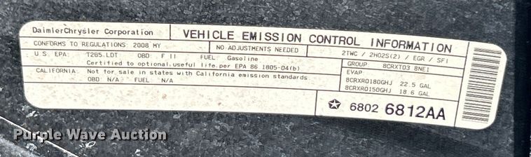 image for item ET6657 2008 Jeep Wrangler SUV