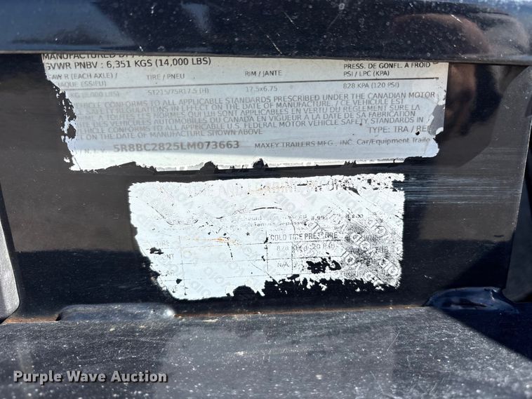 image for item ET7219 2020 Maxey tilt deck utility trailer