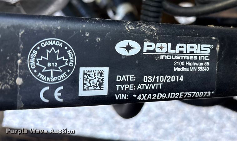 image for item ET7220 2014 Polaris Ranger utility vehicle