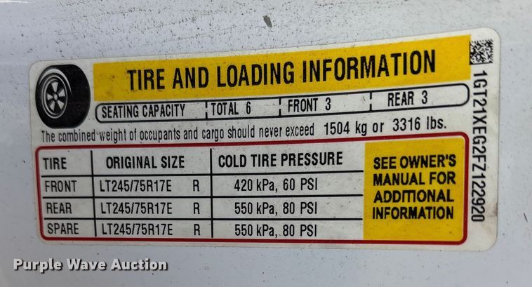 image for item ET7256 2015 GMC Sierra 2500HD Double Cab pickup truck