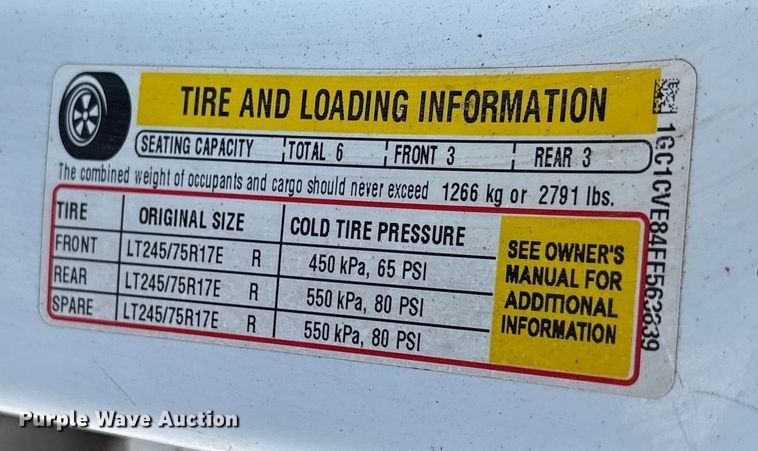 image for item ET7259 2015 Chevrolet Silverado 2500HD Crew Cab pickup truck