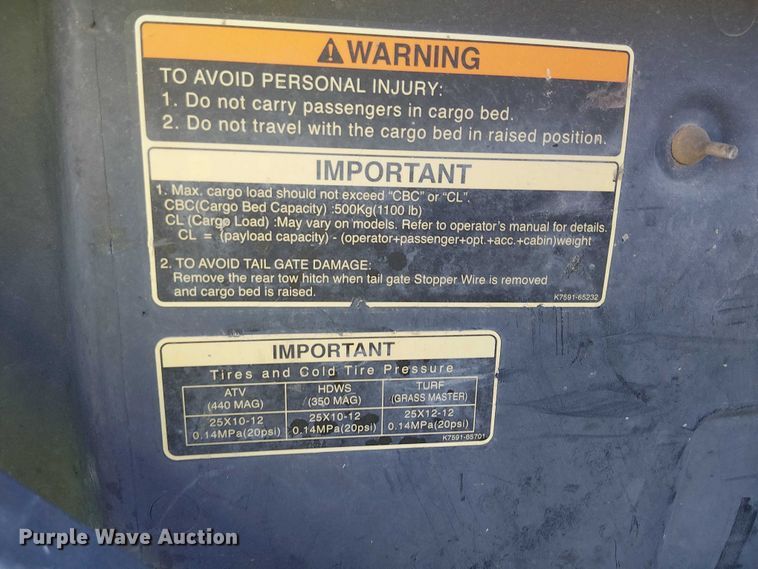 image for item EU2593 2015 Kubota RTV-X900 utility vehicle