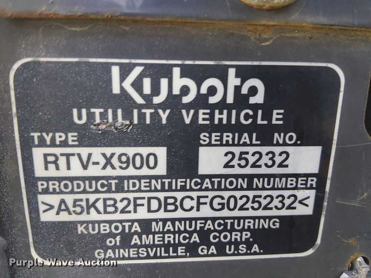 image for item EU2593 2015 Kubota RTV-X900 utility vehicle