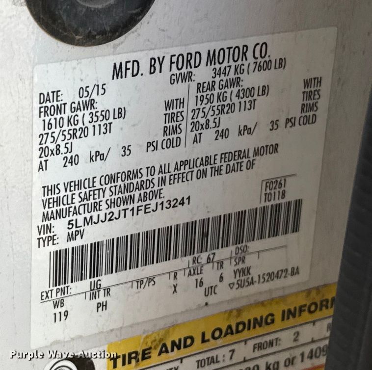 image for item EU5237 2015 Lincoln Navigator SUV