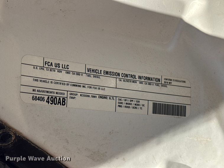 image for item EU5286 2019 RAM 3500 Crew Cab pickup truck