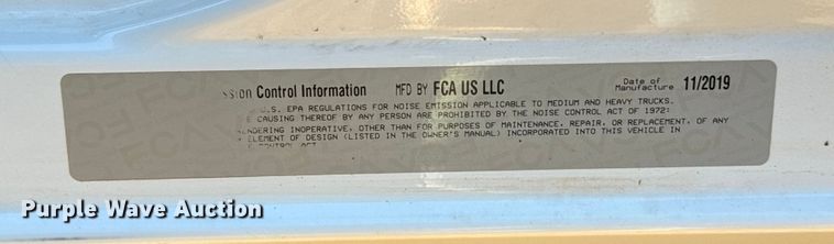 image for item EU5286 2019 RAM 3500 Crew Cab pickup truck