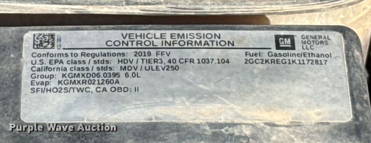 image for item EU5335 2019 Chevrolet Silverado 2500HD Double Cab pickup truck