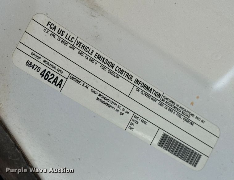 image for item EU5337 2021 RAM 2500 Crew Cab pickup truck