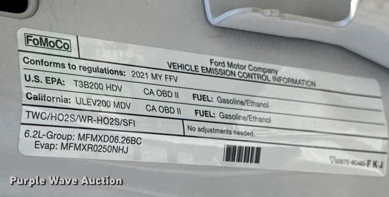 image for item EU5340 2021 Ford F250 Super Duty SuperCab pickup truck