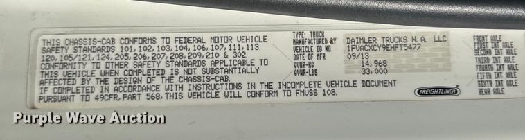 image for item EU6225 2014 Freightliner Business Class M2 digger derrick truck