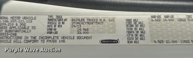 image for item EU6225 2014 Freightliner Business Class M2 digger derrick truck