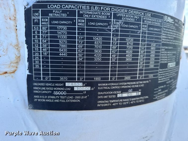 image for item EU6227 2011 Kenworth T3 Series digger derrick truck