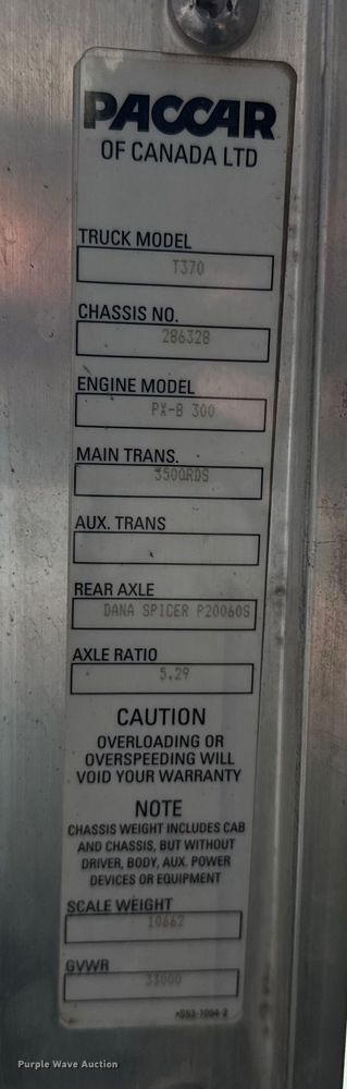 image for item EU6227 2011 Kenworth T3 Series digger derrick truck